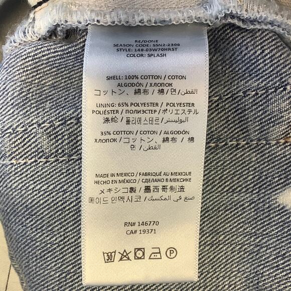 RE/DONE Size 26 70s High Rise Denim Shorts Splash Jean Cutoff $215 msrp G14-8 - Picture 7 of 9